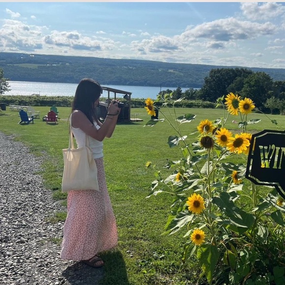 Brandy Melville pink maxi or midi floral skirt - Picture 5 of 5